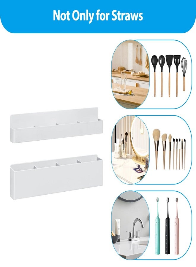 FjiProu Straw Holder, Large Magnetic Straw Holder Tumbler Straws Organizer Storage Carbon Steel Material, Space-Saving Accessories Organizer Storage Dispenser, for Kitchen Counter Cupboard(White) (Detachable) - Image 5